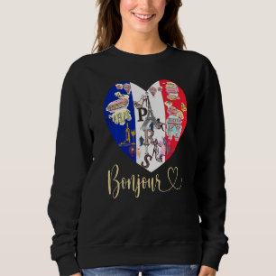 Bonjour France I Liebe Paris Französisch Flaggenst Sweatshirt