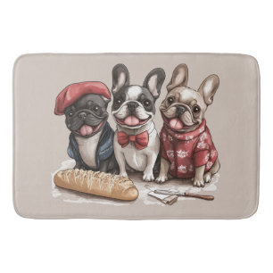 Bonjour Französische Bulldoggen Badematte