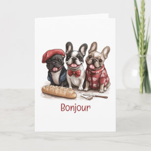 Bonjour Französische Bulldoggen Karte