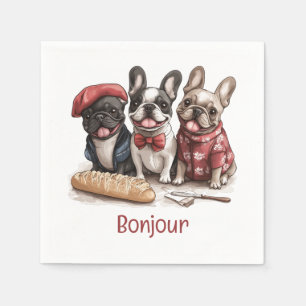 Bonjour Französische Bulldoggen Serviette