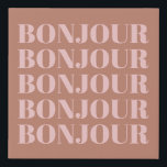 Bonjour | Französische Typografie Terracotta und B Künstlicher Leinwanddruck<br><div class="desc">Minimalistischer moderner französischer Bonjour in Terracotta und Blush Canvas Print</div>