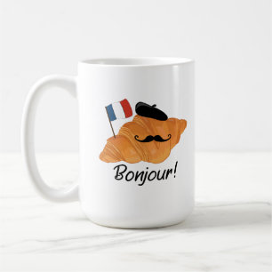 Bonjour French Croissant - Frankreich Funny Food Kaffeetasse