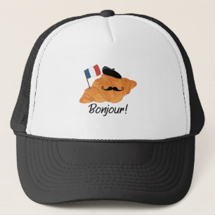 Bonjour French Croissant - Frankreich Funny Food Truckerkappe