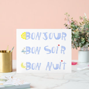 Bonjour Guten Tag Gute Nacht Bon Soir Französisch Acrylschild