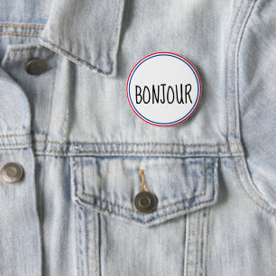 Bonjour hallo en Francais Button
