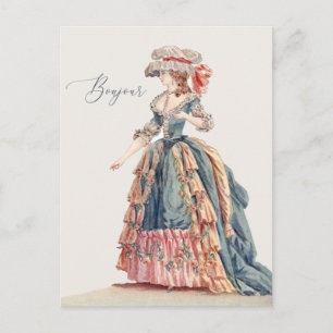 Bonjour Hello Friend Marie Antoinette Begrüßung Postkarte