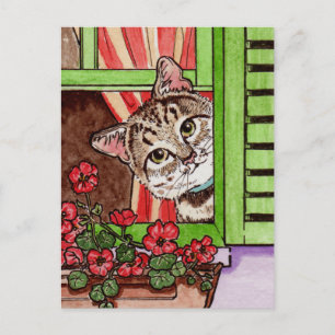 Bonjour-Katze Postkarte