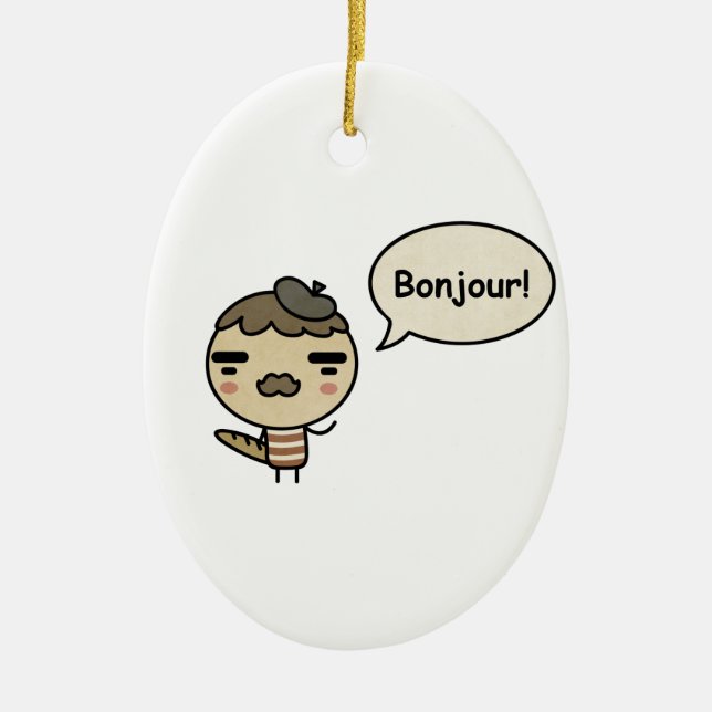 Bonjour! Keramikornament (Vorne)