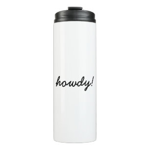Bonjour! Moderne französische Schrift trendy Desig Thermosbecher