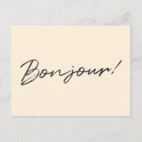 Bonjour! | Modernes Script Cream Ivory Französisch
