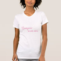 Bonjour Mon Ami Französisch Gruß rosa Text