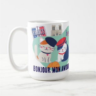 Bonjour Mon Amour   Französische Kultur Katzen Ges Kaffeetasse