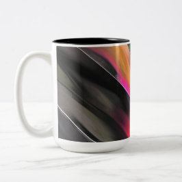 Bonjour Mon Chéri. Abstrakte Malerei Zweifarbige Tasse
