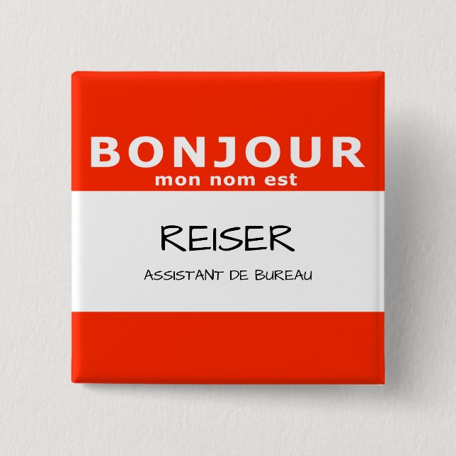 BONJOUR mon noest Button (Vorderseite)