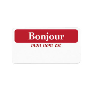 Bonjour Name Tags Adressaufkleber