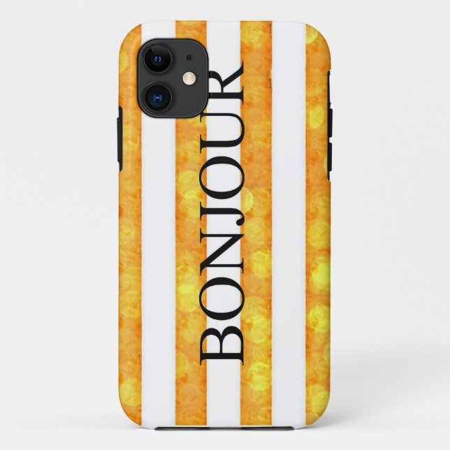 Bonjour Orange Stripe Bokeh Case-Mate iPhone Hülle (Rückseite)