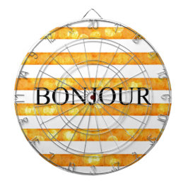 Bonjour Orange Stripe Bokeh Dartscheibe