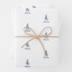 Bonjour Packpapier Geschenkpapier Set