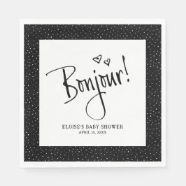 Bonjour! Paris Doodle Sketch Personalisiert Napkin Serviette