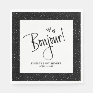 Bonjour! Paris Doodle Sketch Personalisiert Napkin Serviette