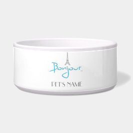 "Bonjour, Paris & Eiffelturm"- individuell anpassb Napf