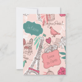 Bonjour Paris Holiday & Seasonal Postcard Einladung