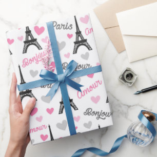 Bonjour Paris Muster Party Packung Geschenkpapier