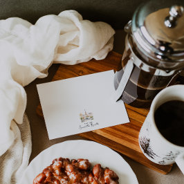 Bonjour Personalized Parisian Watercolor Mitteilungskarte