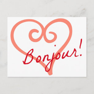 Bonjour Postcard Postkarte