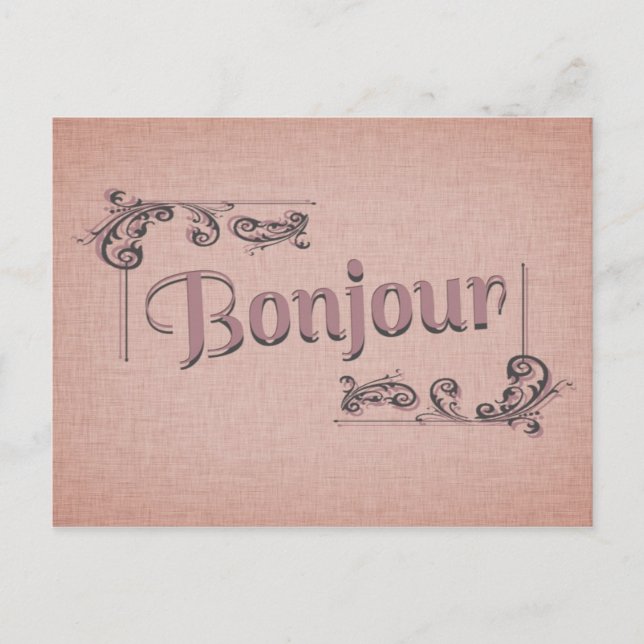 Bonjour Postcard Postkarte (Vorderseite)