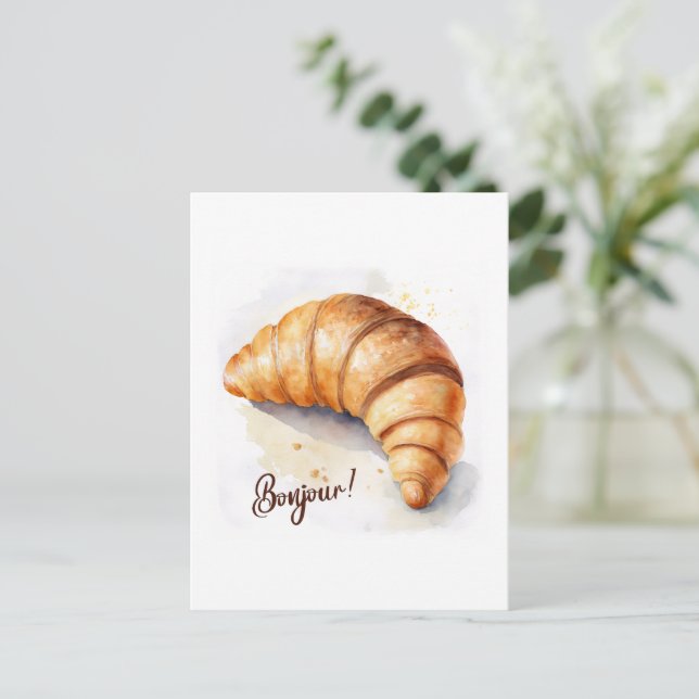 Bonjour! Postkarte (Stehend Vorderseite)