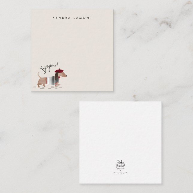 Bonjour Pup Mitteilungskarte (Vorne/Hinten)