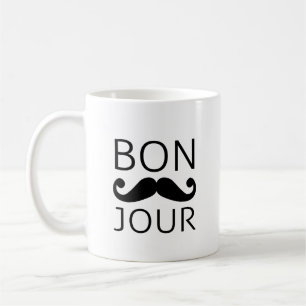Bonjour Schnurrbart Kaffeetasse