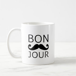 Bonjour Schnurrbart Kaffeetasse
