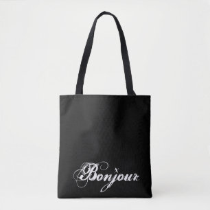 Bonjour schwarze Taschen-Tasche