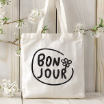 Bonjour Simple Modern Floral French Gruß Tragetasche<br><div class="desc">Bonnjour Simple Modern Floral French Greeting Tragetaschen bietet ein einfaches modernes Design mit dem Text "Bonjour" in der modernen Schrift Typografie. Erstellt von Evco Studio www.zazzle.com/store/evcostudio</div>