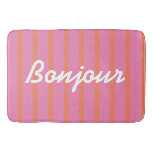 Bonjour Striped Pink Badematte
