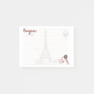 Bonjour "Things I Liebe about Paris" Post-it Note Klebezettel