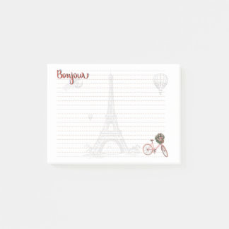 Bonjour "Things I Liebe about Paris" Post-it Note Klebezettel