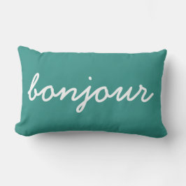 Bonjour Turquoise Kissen, Modernes Wohnzimmer Lendenkissen
