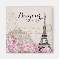 Bonjour Vintag Eiffel Tower Collage