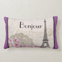 Bonjour Vintage Eiffelturm Collage mit Blumen