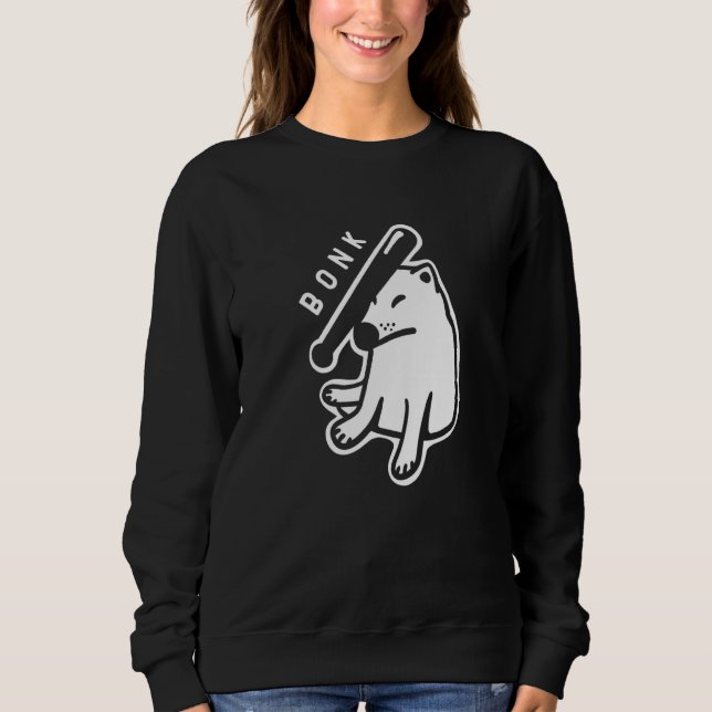 Bonk action on Shiba Inu dogo. Minimal, stylized a Sweatshirt (Vorderseite)