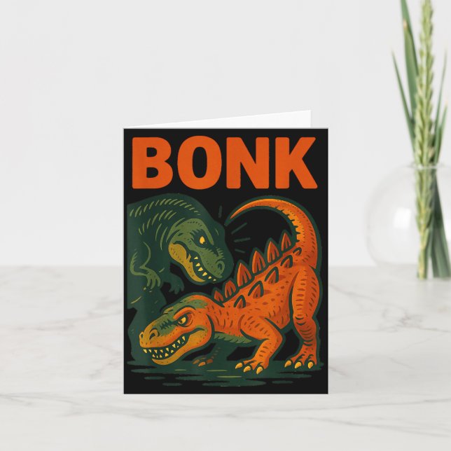 Bonk Dinosaur Funny Prehistoric Humor Design  Karte (Vorderseite)