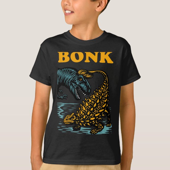 Bonk Dinosaur Funny Prehistoric Humor Design  T-Shirt (Vorderseite)