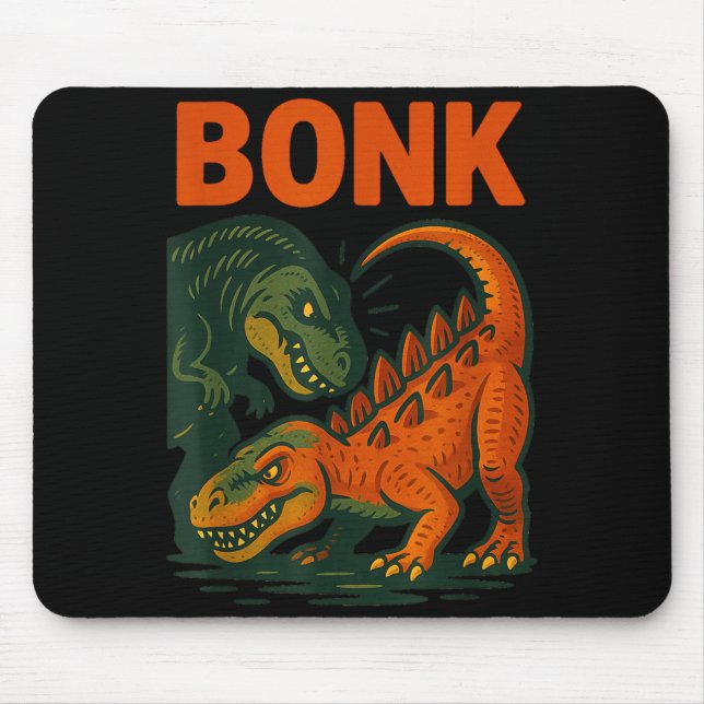 Bonk Dinosaur Lustiges Prähistorisches Humor Desig Mousepad (Vorne)
