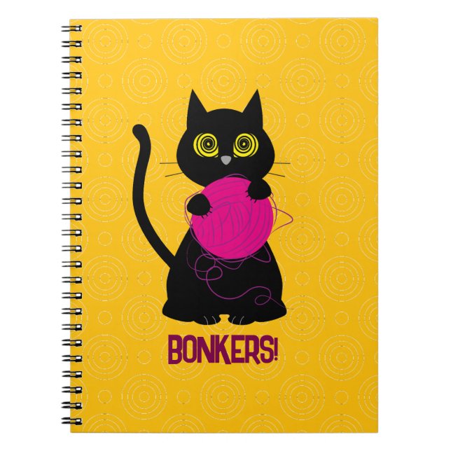 BONKER! SpiralNotebook - Knittern + Kitty 🧶 🐈 ‍ Notizblock (Vorderseite)