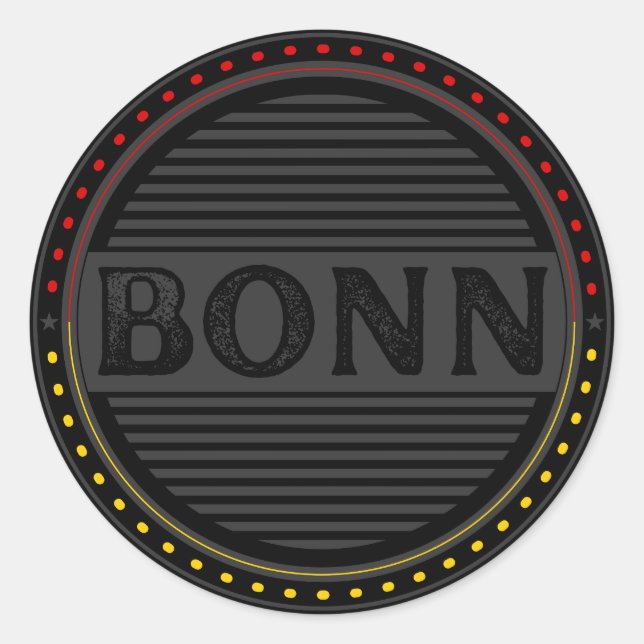 Bonn City Pride Emblem – German Identity Runder Aufkleber (Vorderseite)