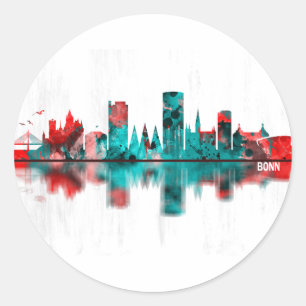 Bonn Deutschland Skyline Runder Aufkleber
