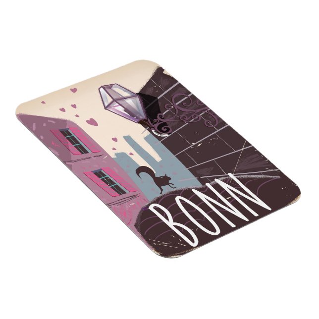 Bonn Deutschland Vintages Reiseplakat Magnet (Rechte Seite)